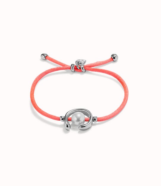 Bracciale in filo fucsia con perla shell assortimento placcato argento Sterling.